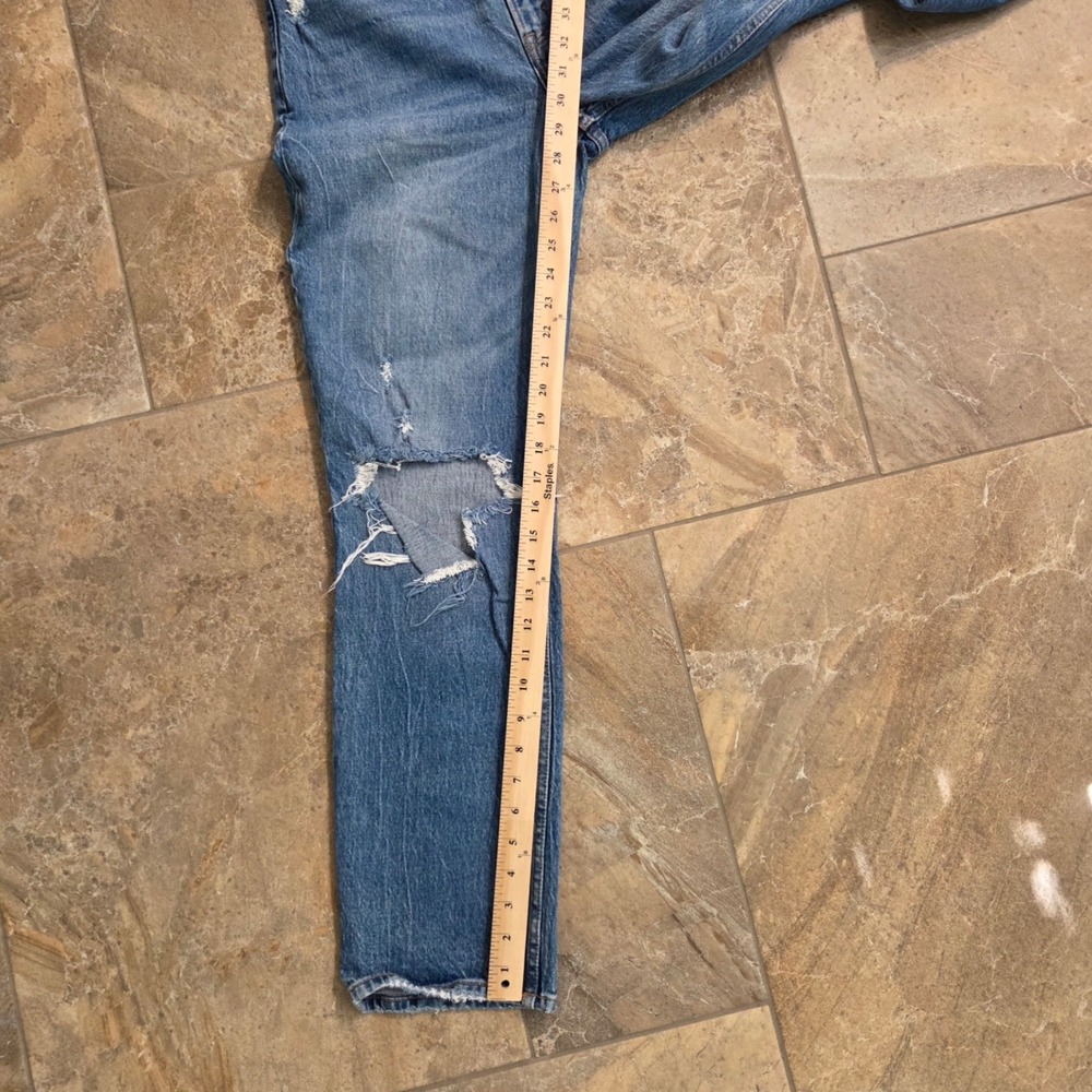 Abercrombie & Fitch Curve Love 90s Straight Ultra High Rise Distressed Jeans 27 - Picture 5 of 11